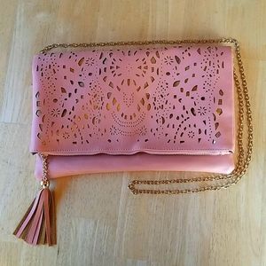 Pretty Pink & Gold Metallic Purse/Large Clutch